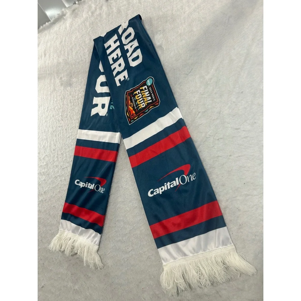 NCAA 2024 Mens Final Four Phoenix Scarf Road Ends Here Capital One Navy Red